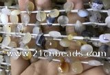 CAA3836 Top drilled 8*12mm faceted briolette montana agate beads