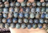 CAA4013 15.5 inches 14mm round blue crazy lace agate beads