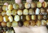 CAA4143 15.5 inches 14mm pumpkin line agate beads wholesale