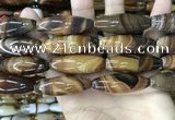 CAA4169 15.5 inches 14*40mm rice line agate beads wholesale