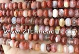 CAA4562 15.5 inches 6*8mm - 6*9mm rondelle south red agate beads