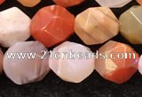 CAA4576 15.5 inches 8mm faceted nuggets mixed botswana agate beads