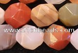 CAA4577 15.5 inches 10mm faceted nuggets mixed botswana agate beads