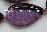 CAA475 15.5 inches 25*38mm flat teardrop agate druzy geode beads