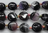 CAA493 15.5 inches 12mm flat round agate druzy geode beads