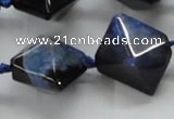 CAA499 15.5 inches 20*20mm pyramid agate druzy geode beads