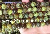 CAA5039 15.5 inches 10mm round yellow dragon veins agate beads