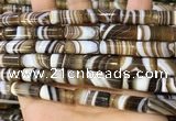 CAA5127 15.5 inches 8*20mm tube striped agate gemstone beads