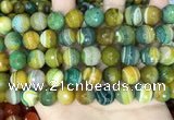CAA5167 15.5 inches 12mm faceted round banded agate beads