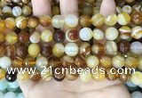 CAA5171 15.5 inches 6mm faceted round banded agate beads