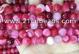 CAA5195 15.5 inches 12mm faceted round banded agate beads