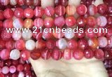 CAA5201 15.5 inches 10mm faceted round banded agate beads