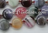 CAA541 15.5 inches 12mm flat round dyed madagascar agate beads