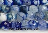 CAA5507 15 inches 6mm faceted round fire crackle agate beads