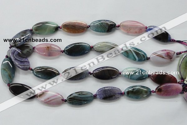 CAA551 15.5 inches 15*30mm oval dyed madagascar agate beads
