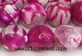 CAA5521 15 inches 10mm faceted round fire crackle agate beads