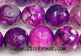 CAA5524 15 inches 10mm faceted round fire crackle agate beads