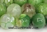 CAA5527 15 inches 10mm faceted round fire crackle agate beads