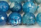 CAA5531 15 inches 10mm faceted round fire crackle agate beads