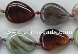 CAA557 15.5 inches 15*20mm flat teardrop dyed madagascar agate beads