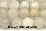 CAA5765 15 inches 6mm faceted round white crazy lace agate beads