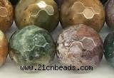 CAA5777 15 inches 10mm faceted round ocean agate beads