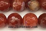 CAA5837 15 inches 10mm faceted round banded agate beads