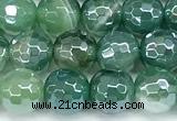 CAA5977 15 inches 6mm faceted round AB-color line agate beads
