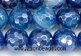 CAA5992 15 inches 8mm faceted round AB-color line agate beads