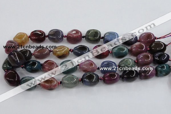 CAA617 15.5 inches 15*20mm nuggets dragon veins agate beads