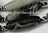 CAA637 15.5 inches 13*40mm faceted rice agate gemstone beads