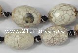 CAA653 15.5 inches 15*20mm faceted egg-shaped agate beads
