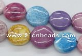 CAA67 15.5 inches 16mm flat round dyed white agate gemstone beads