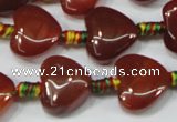 CAA670 15.5 inches 16*16mm heart agate gemstone beads