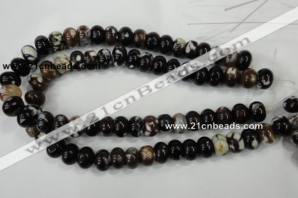 CAA733 15.5 inches 10*14mm rondelle fire crackle agate beads