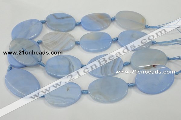 CAA745 15.5 inches 25*40mm oval blue lace agate beads wholesale