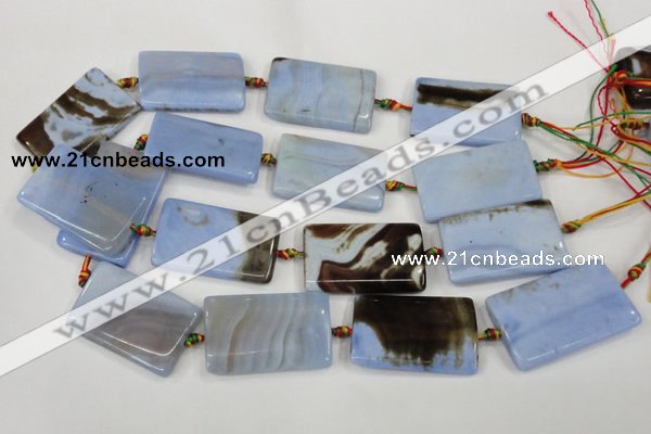 CAA748 15.5 inches 25*40mm rectangle blue lace agate beads wholesale
