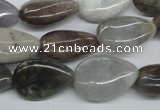 CAA777 15.5 inches 13*18mm flat teardrop New Brazilian agate beads