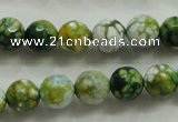 CAA801 15.5 inches 10mm faceted round fire crackle agate beads