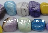 CAA84 15.5 inches 13*15mm nugget dyed white agate gemstone beads