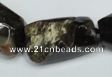 CAA979 20*30mm � 25*38mm nuggets natural fossil wood agate beads