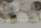 CAB100 15.5 inches 14mm coin natural brazil agate gemstone beads