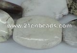 CAB107 15.5 inches 25*35mm flat drum natural brazil agate beads
