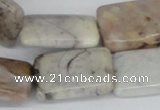 CAB112 15.5 inches 18*25mm rectangle natural brazil agate beads