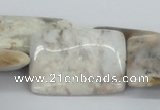 CAB114 15.5 inches 25*35mm rectangle natural brazil agate beads