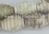 CAB125 15.5 inches 18*25mm threaded rice natural brazil agate beads