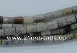CAB131 15.5 inches 4*6mm column bamboo leaf agate beads