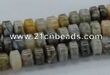 CAB139 15.5 inches 5*8mm roundel bamboo leaf agate beads