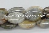 CAB150 15.5 inches 14*18mm oval bamboo leaf agate beads