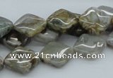 CAB154 15.5 inches 12*12mm diamond bamboo leaf agate beads
